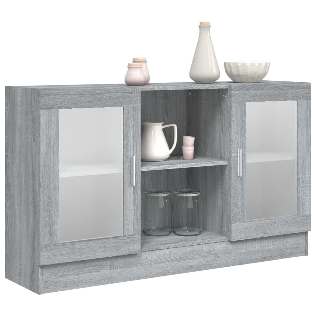 Vitrineskab Grå Sonoma 120x30,5x70 cm Træmateriale