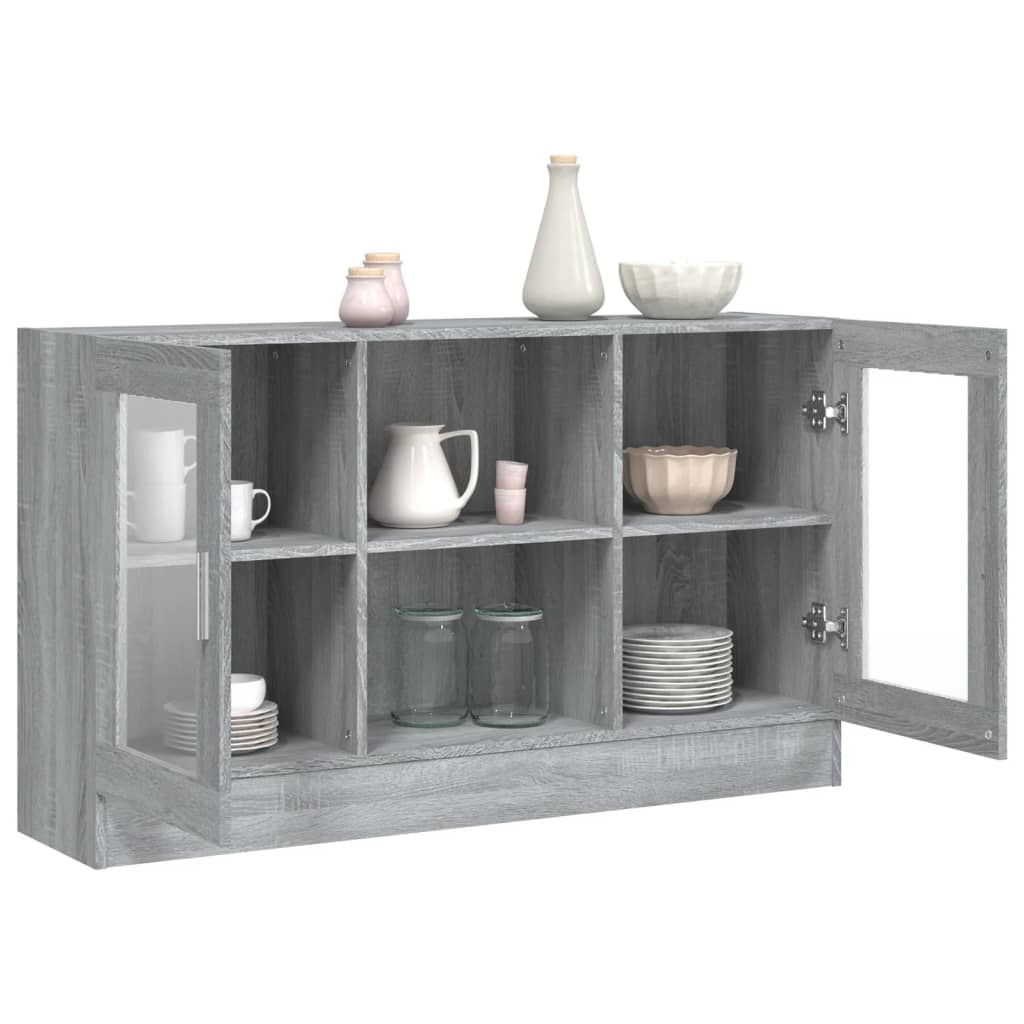 Vitrineskab Grå Sonoma 120x30,5x70 cm Træmateriale