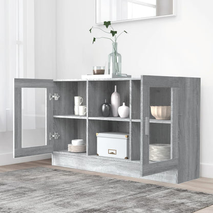 Vitrineskab Grå Sonoma 120x30,5x70 cm Træmateriale