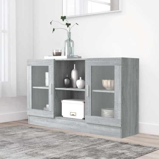 Vitrineskab Grå Sonoma 120x30,5x70 cm Træmateriale