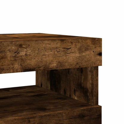 TV-Schränke 2 Stk. mit LED-Leuchten Räuchereiche 60x35x40 cm