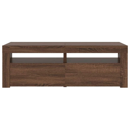 TV-Schrank mit LED-Leuchten Braun Eichen-Optik 120x35x40 cm