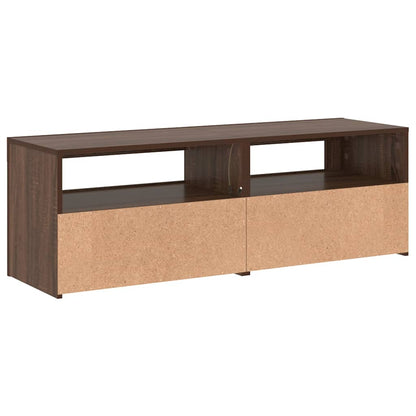 TV-Schrank mit LED-Leuchten Braun Eichen-Optik 120x35x40 cm