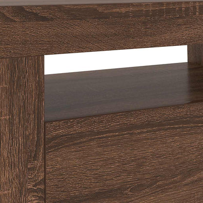 TV-Schrank mit LED-Leuchten Braun Eichen-Optik 120x35x40 cm