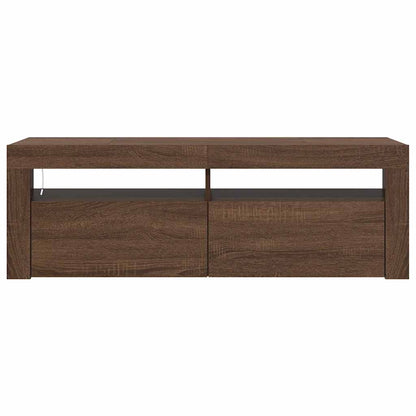 TV-Schrank mit LED-Leuchten Braun Eichen-Optik 120x35x40 cm