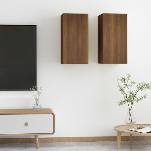 TV-Schränke 2 Stk. Braun Eichen-Optik 30,5x30x60 cm