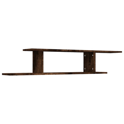 TV væghylde røget eg 125x18x23 cm træmateriale