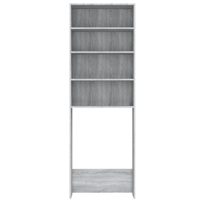 Waschmaschinenschrank Grau Sonoma 64x24x190 cm