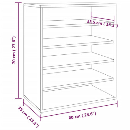 Schuhschrank Braun Eichen-Optik 60x35x70 cm Holzwerkstoff