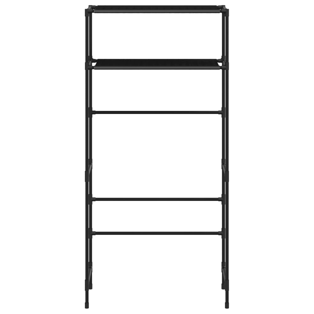 Waschmaschinenregal 2 Ablagen Schwarz 69x28x143 cm Eisen