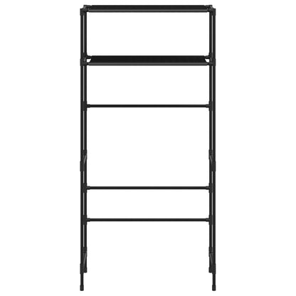 Waschmaschinenregal 2 Ablagen Schwarz 69x28x143 cm Eisen