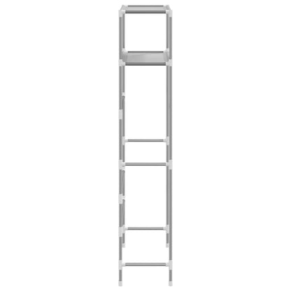 Waschmaschinenregal 2 Ablagen Grau 69x28x143 cm Eisen
