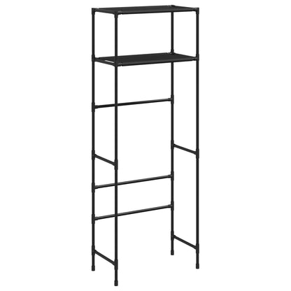 Toilettenregal 2 Ablagen Schwarz 53,5x28x143 cm Eisen