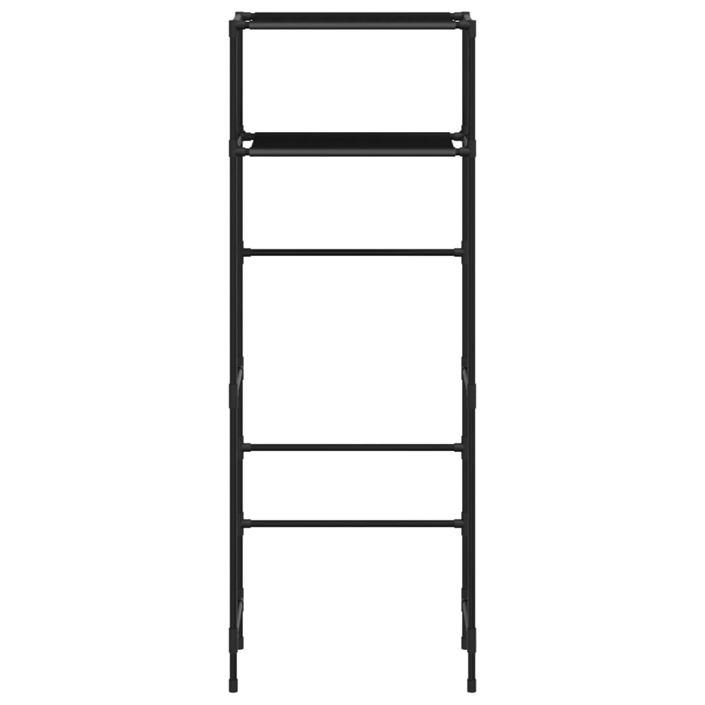 Toilettenregal 2 Ablagen Schwarz 53,5x28x143 cm Eisen