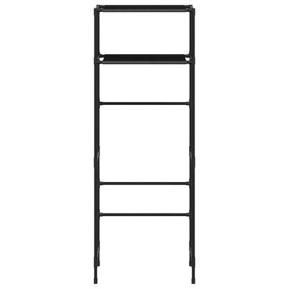 Toilettenregal 2 Ablagen Schwarz 53,5x28x143 cm Eisen