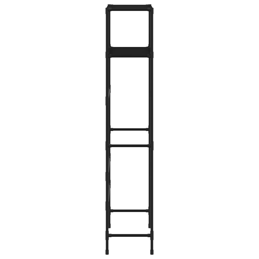 Toilettenregal 2 Ablagen Schwarz 53,5x28x143 cm Eisen