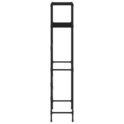 Toilettenregal 2 Ablagen Schwarz 53,5x28x143 cm Eisen