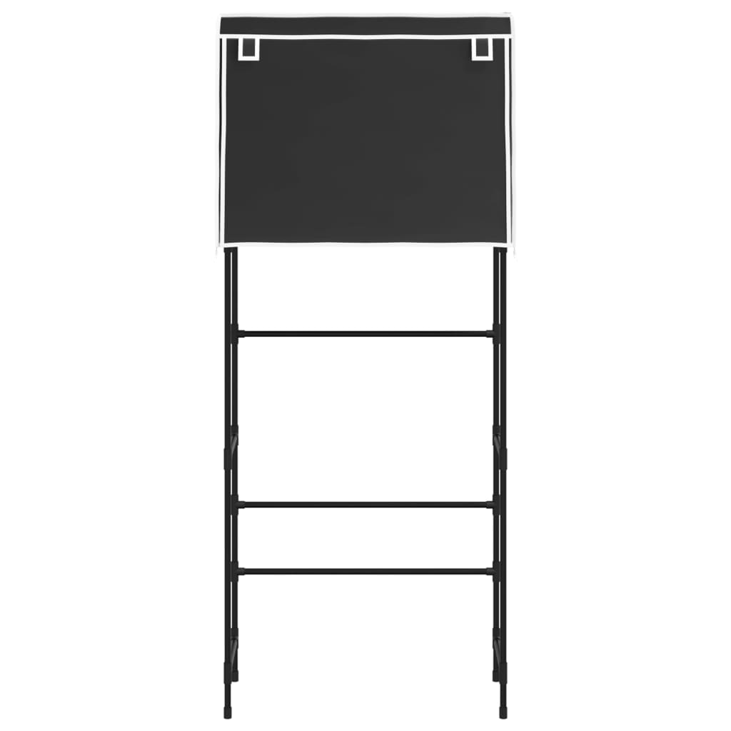 Vaskemaskinehylde 2 hylder Sort 71x29,5x170,5 cm Jern