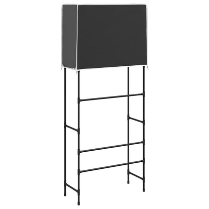 Vaskemaskinehylde 2 hylder Sort 71x29,5x170,5 cm Jern