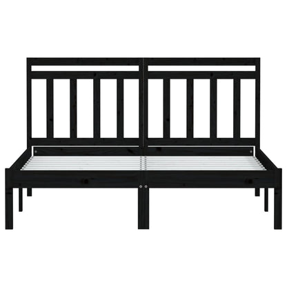 Massivholzbett Schwarz Kiefer 140x190 cm