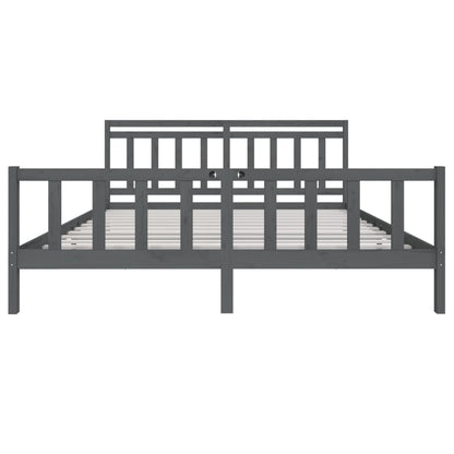Massivholzbett Grau 200x200 cm