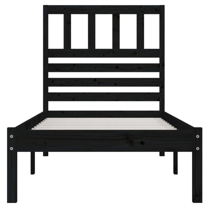 Massivholzbett Schwarz Kiefer 100x200 cm