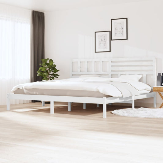 Massivholzbett ohne Matratze Weiß 180x200 cm Kiefernholz
