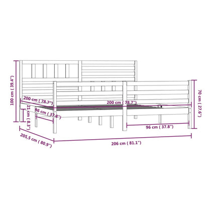 Massivholzbett ohne Matratze 200x200 cm