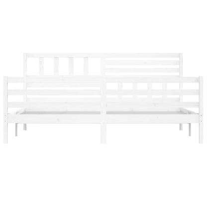Massivholzbett Weiß 200x200 cm