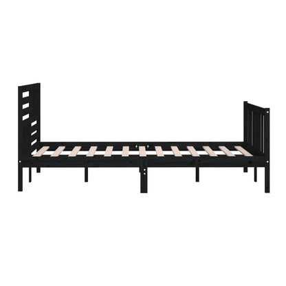 Massivholzbett Schwarz 200x200 cm