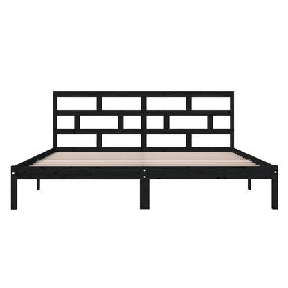 Massivholzbett Schwarz Kiefer 140x190 cm