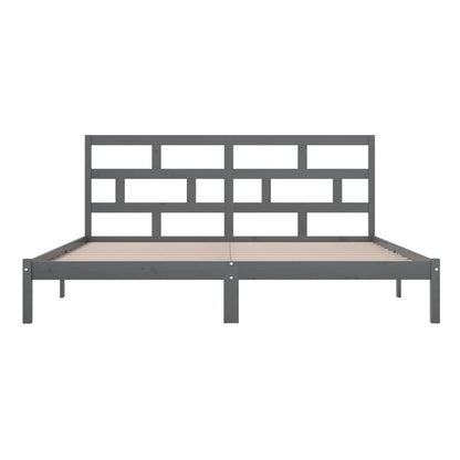 Massivholzbett Grau Kiefer 200x200 cm
