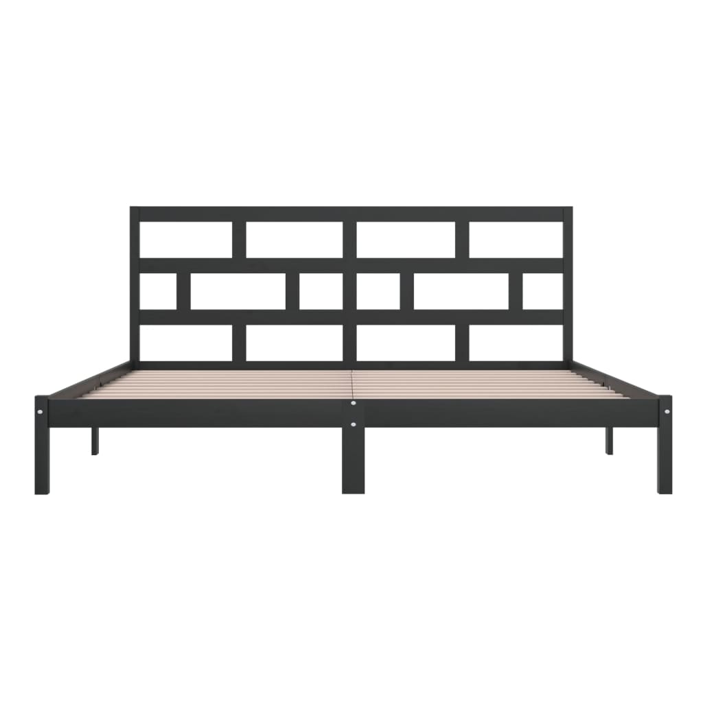 Massivholzbett Schwarz Kiefer 200x200 cm