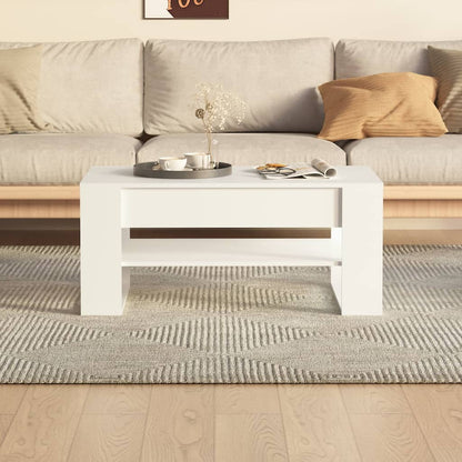 Sofabord Hvid 102x55x45 cm Træ Materiale
