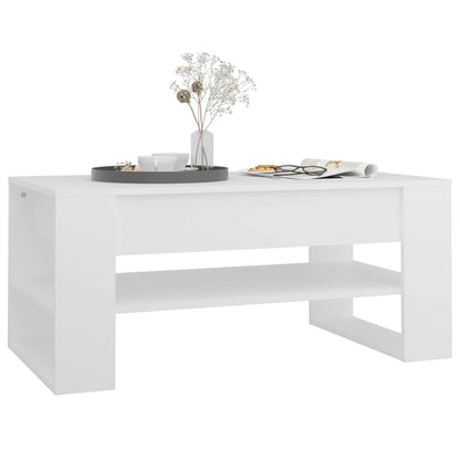 Sofabord Hvid 102x55x45 cm Træ Materiale
