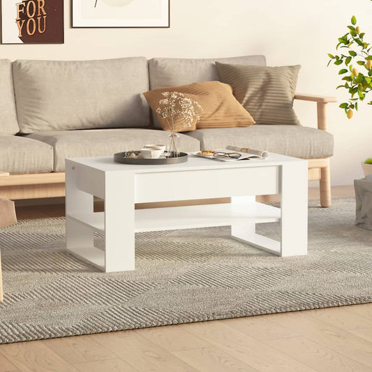 Sofabord Hvid 102x55x45 cm Træ Materiale