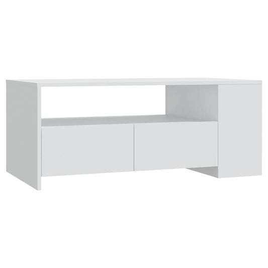 Sofabord Hvid 102x55x42 cm Træ Materiale