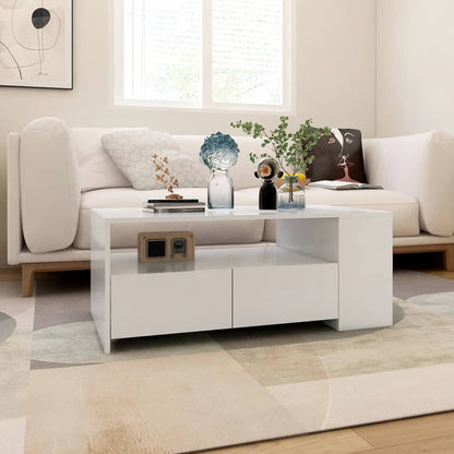 Sofabord Hvid 102x55x42 cm Træ Materiale