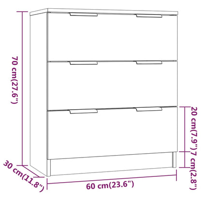 Skænk Sonoma Eg 60x30x70 cm Træ Materiale