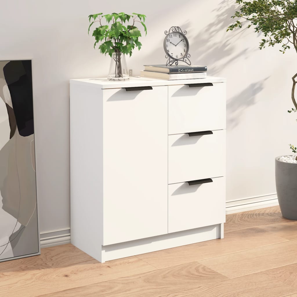 Skænk Hvid 60x30x70 cm Træ Materiale