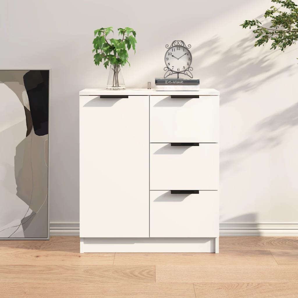 Skænk Hvid 60x30x70 cm Træ Materiale