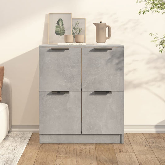 Skænk Beton Grå 60x30x70 cm Træ Materiale