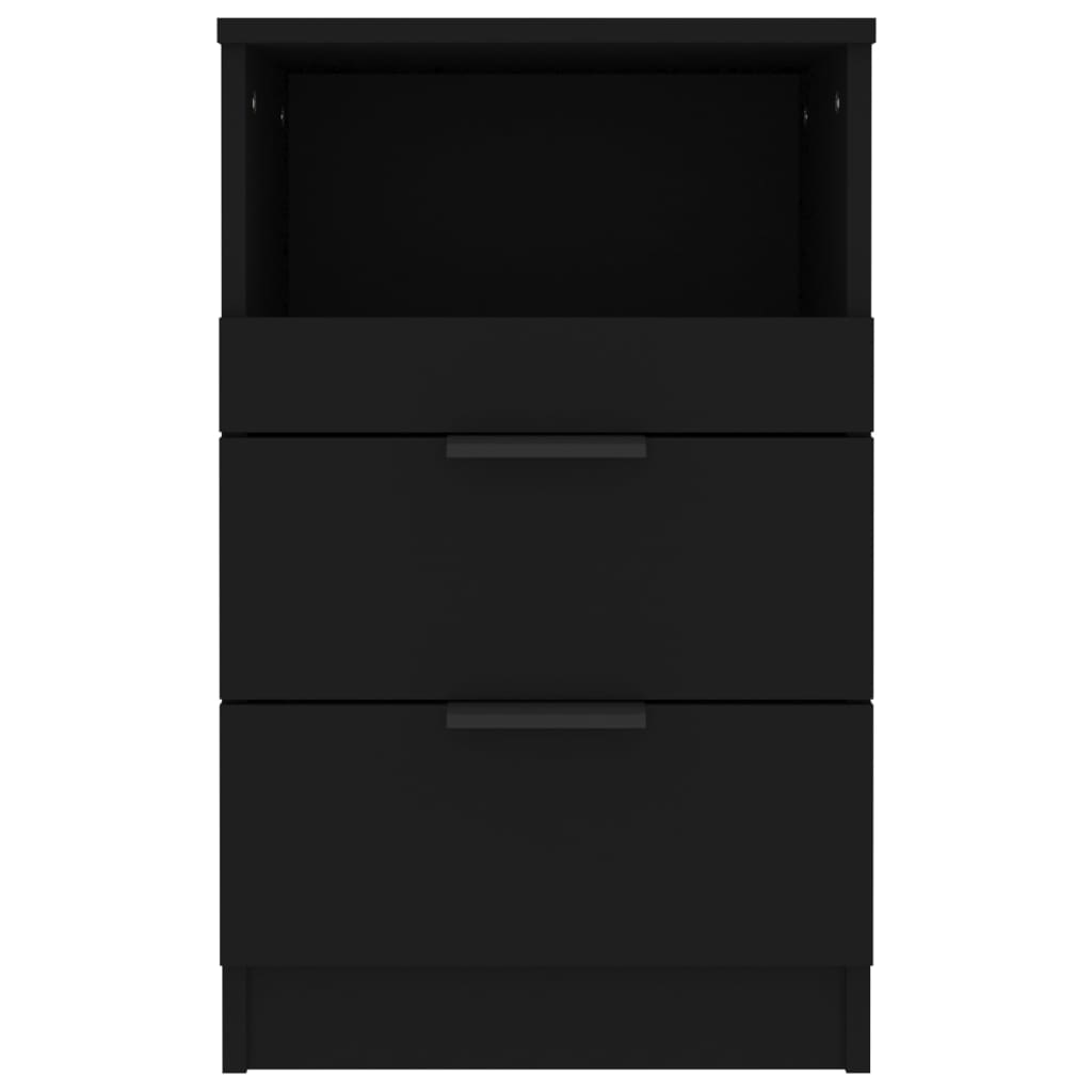 Nachttische 2 Stk. Schwarz Holzwerkstoff