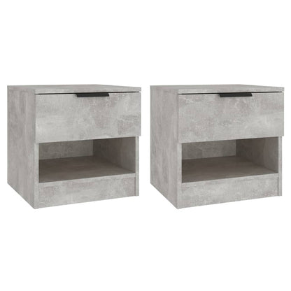 Nachttische 2 Stk. Betongrau Holzwerkstoff