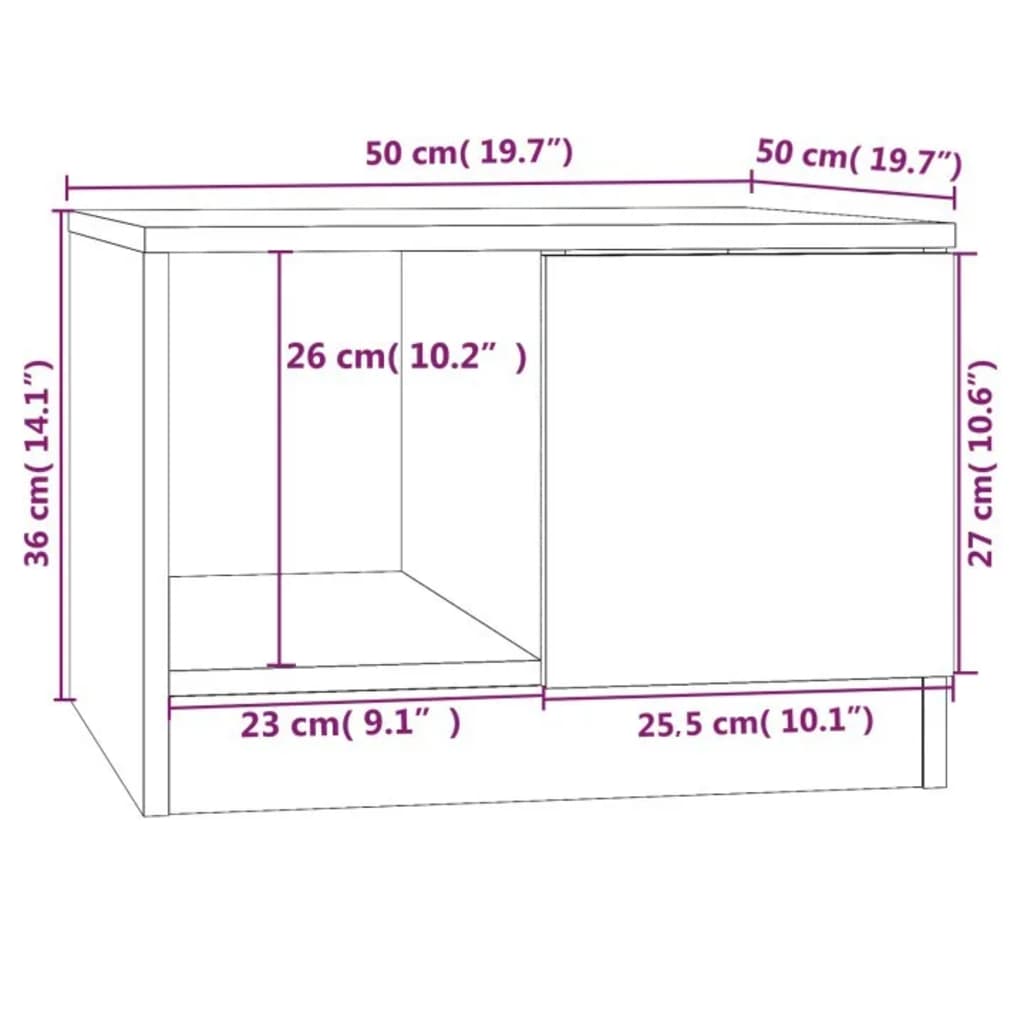 Sofabord Sonoma eg 50x50x36 cm træmateriale