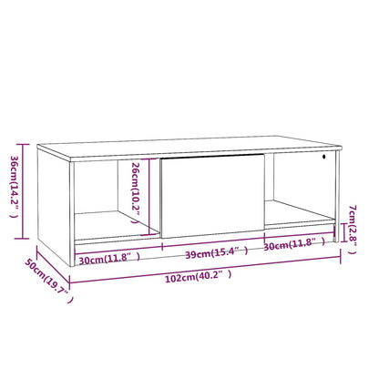 Couchtisch Sonoma-Eiche 102x50x36 cm Holzwerkstoff
