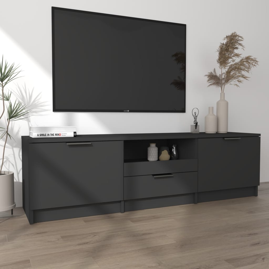 TV-skab Sort 140x35x40 cm Træ Materiale
