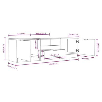 TV-skab Sort 140x35x40 cm Træ Materiale