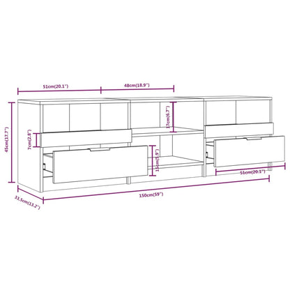 TV-Schrank Schwarz 150x33,5x45 cm Holzwerkstoff