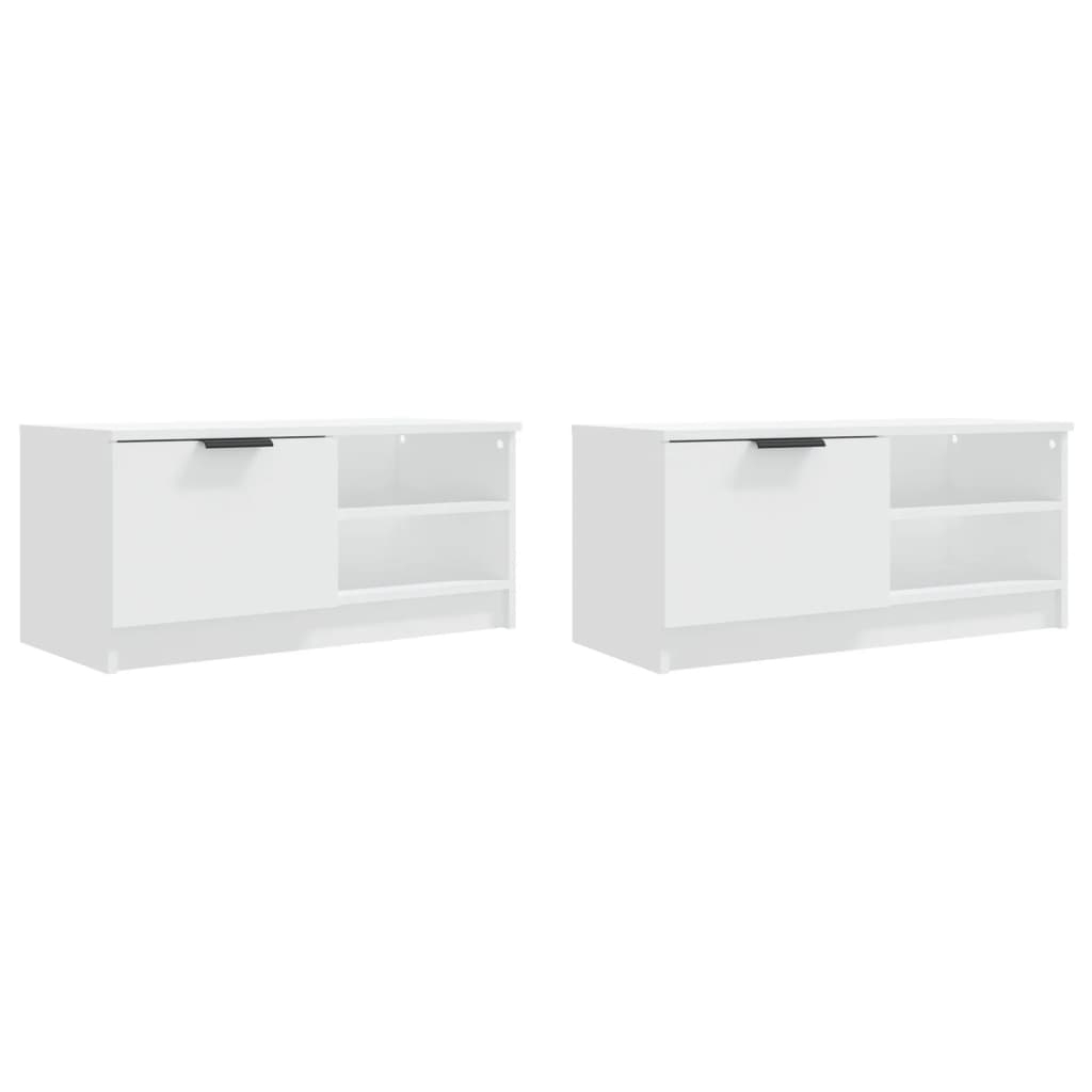 TV-Schränke 2 Stk. Weiß 80x35x36,5 cm Holzwerkstoff